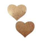 Pastease Love: Liquid Rose Gold Heart Nipple Pasties - Image 2