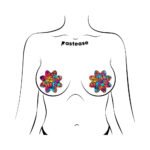 Pastease Neon Flowers Petal Breast Pasties - Image 2