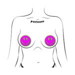 Pastease Neon Green Glow-in-the-Dark Pink Smiley Face Breast Pasties - Image 2