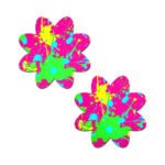 Pastease Neon Pink Graffiti Paint Splatter Petal Breast Pasties