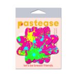 Pastease Neon Pink Graffiti Paint Splatter Petal Breast Pasties - Image 4