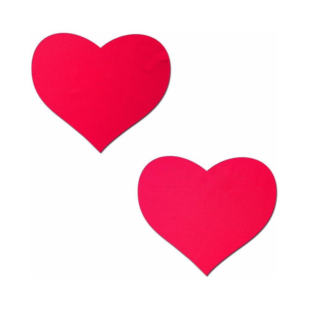 pastease-neon-red-day-glow-lycra-heart-nipple-pasties Pastease Neon Red Day-Glow Lycra Heart Nipple Pasties - Image 1