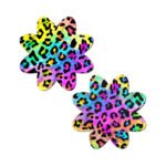 Pastease Rainbow Cheetah Leopard Print Petal Breast Pasties