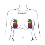 Pastease Rainbow Pineapple Sparkling Breast Pasties - Image 2