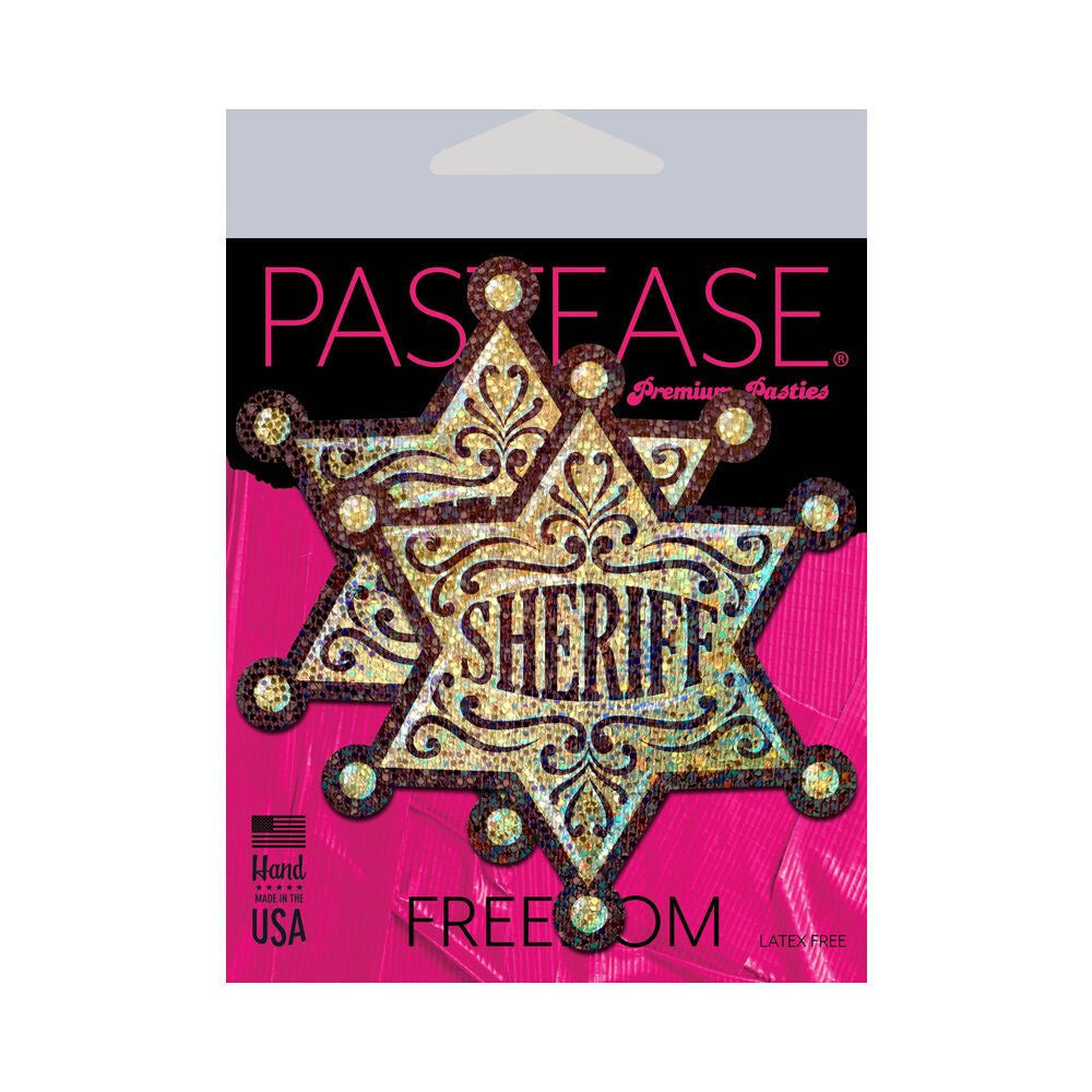 pastease-sheriff-star-glittering-golden-sheriffs-badge-nipple-pasties Pastease Sheriff Star: Glittering Golden Sheriff''s Badge Nipple Pasties - Image 1