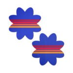 Pastease Vibrant Retro Stripes on Blue Petal Breast Pasties