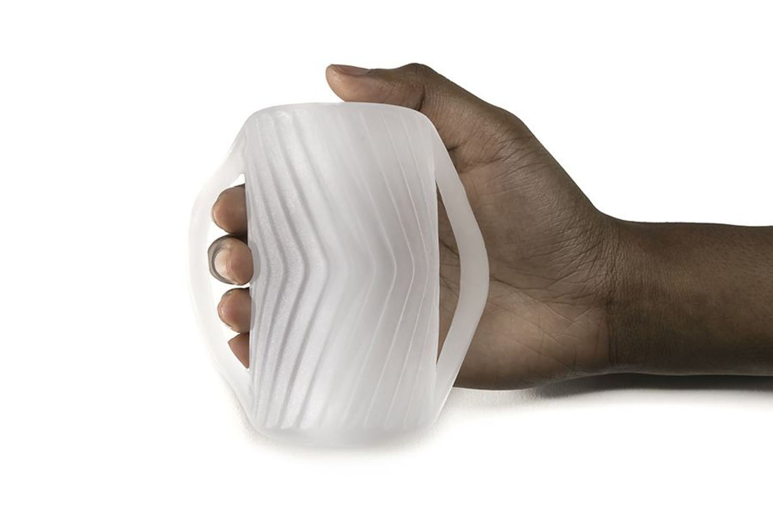 perfect-fit-male-masturbator-with-grips-clear Perfect Fit Male Masturbator With Grips - Clear - Image 1