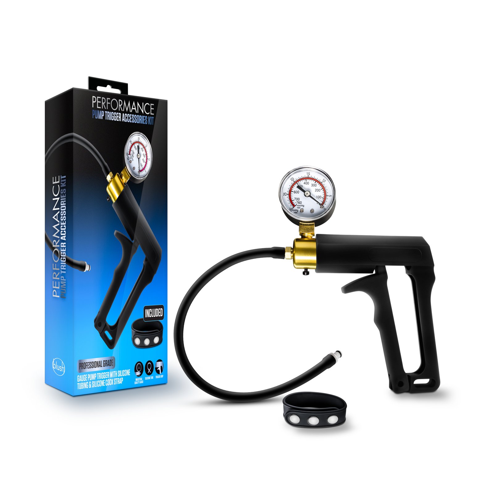 performance-gauge-pump-trigger-with-silicone-tubing-and-silicone-cock-strap-black Performance - Gauge Pump Trigger With Silicone Tubing and Silicone Cock Strap - Black - Image 1