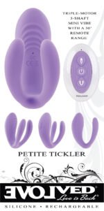 Petite Tickler Rechargeable Triple-Motor Vibrator with Remote – Lilac - Image 9