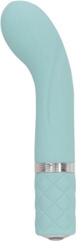 Pillow Talk Racy Teal Rechargeable Vibrator with Swarovski Crystal Button - Image 2