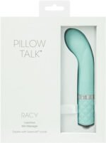 Pillow Talk Racy Teal Rechargeable Vibrator with Swarovski Crystal Button - Image 3