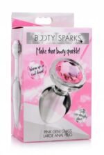 Pink Gem Glass Anal Plug - Large - Image 2