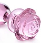 Pink Rose Glass Anal Plug - Large - Image 2