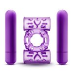 Play With Me - Double Play - Dual Vibrating Cock Ring - Purple - Image 4