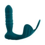Playboy Bring It On Rechargeable Silicone Thrusting Anal Plug with Vibrating Ball Cradle Deep Teal - Image 2