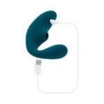 Playboy Charmer Deep Teal Rechargeable Dual Vibrator with Clitoral Suction - Image 7
