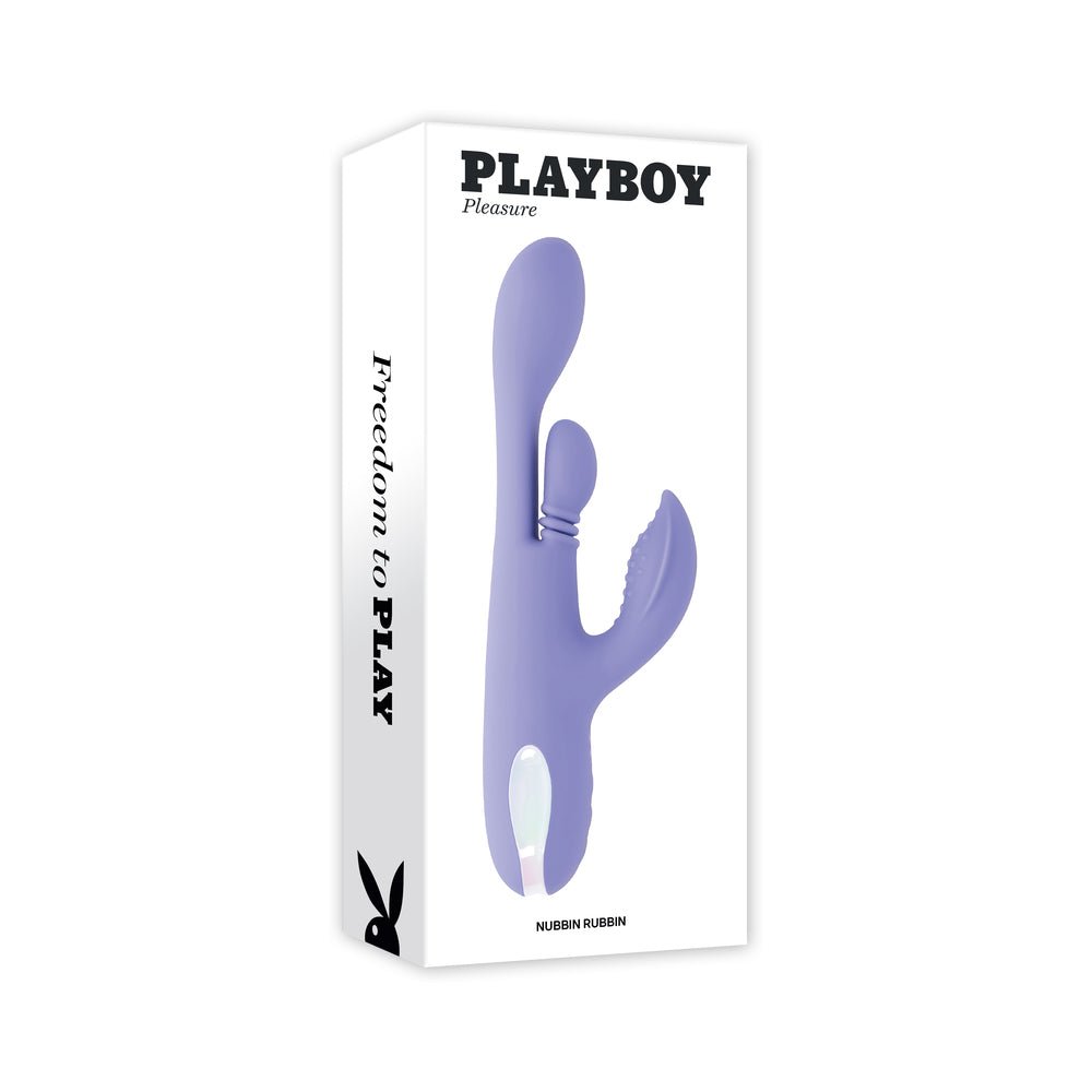 playboy-nubbin-rubbin-rechargeable-dual-stimulator-vibe-silicone-purple Playboy Nubbin Rubbin Rechargeable Dual Stimulator Vibe Silicone Purple - Image 1