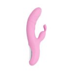 Playboy Rub Me Right Rechargeable Thrusting Dual Stimulator Silicone Pink Petal - Image 2