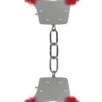 Pleasure Handcuffs Furry - Red
