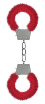 Pleasure Handcuffs Furry - Red