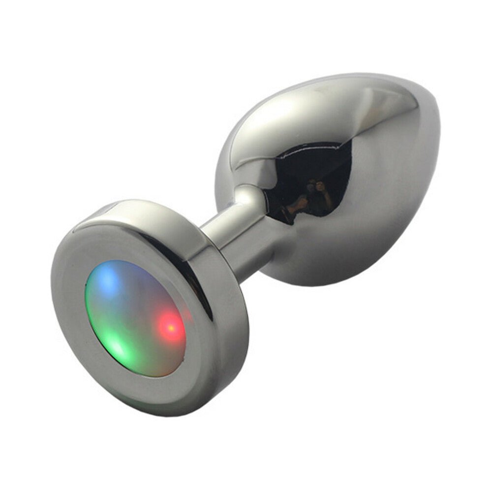 plesur-3-setting-led-light-up-metal-anal-plug-small Ple''sur 3-Setting LED Light-Up Metal Anal Plug Small - Image 1