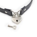 Ple''sur PVC Collar With Heart Lock & Key Black Bag Packaging - Image 3
