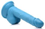 Pop Pecker 6.5 Inch Dildo With Balls - Blue - Image 2