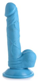 Pop Pecker 6.5 Inch Dildo With Balls - Blue - Image 5