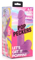 Pop Pecker 6.5 Inch Dildo With Balls - Purple