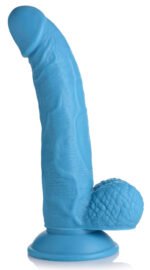 Pop Pecker 7.5 Inch Dildo With Balls - Blue - Image 5