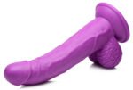 Pop Pecker 7.5 Inch Dildo With Balls - Purple - Image 2