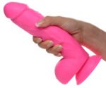 Pop Pecker 8.25 Inch Dildo With Balls - Pink - Image 8