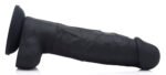 Power Pecker 7 Inch Silicone Dildo With Balls - Black - Image 2