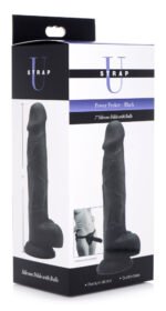Power Pecker 7 Inch Silicone Dildo With Balls - Black - Image 4
