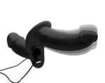 Power Pegger Silicone Vibrating Double Dildo With  Harness - Black - Image 2