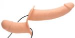 Power Pegger Silicone Vibrating Double Dildo With  Harness - Flesh - Image 4