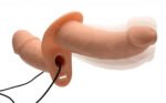Power Pegger Silicone Vibrating Double Dildo With  Harness - Flesh - Image 5