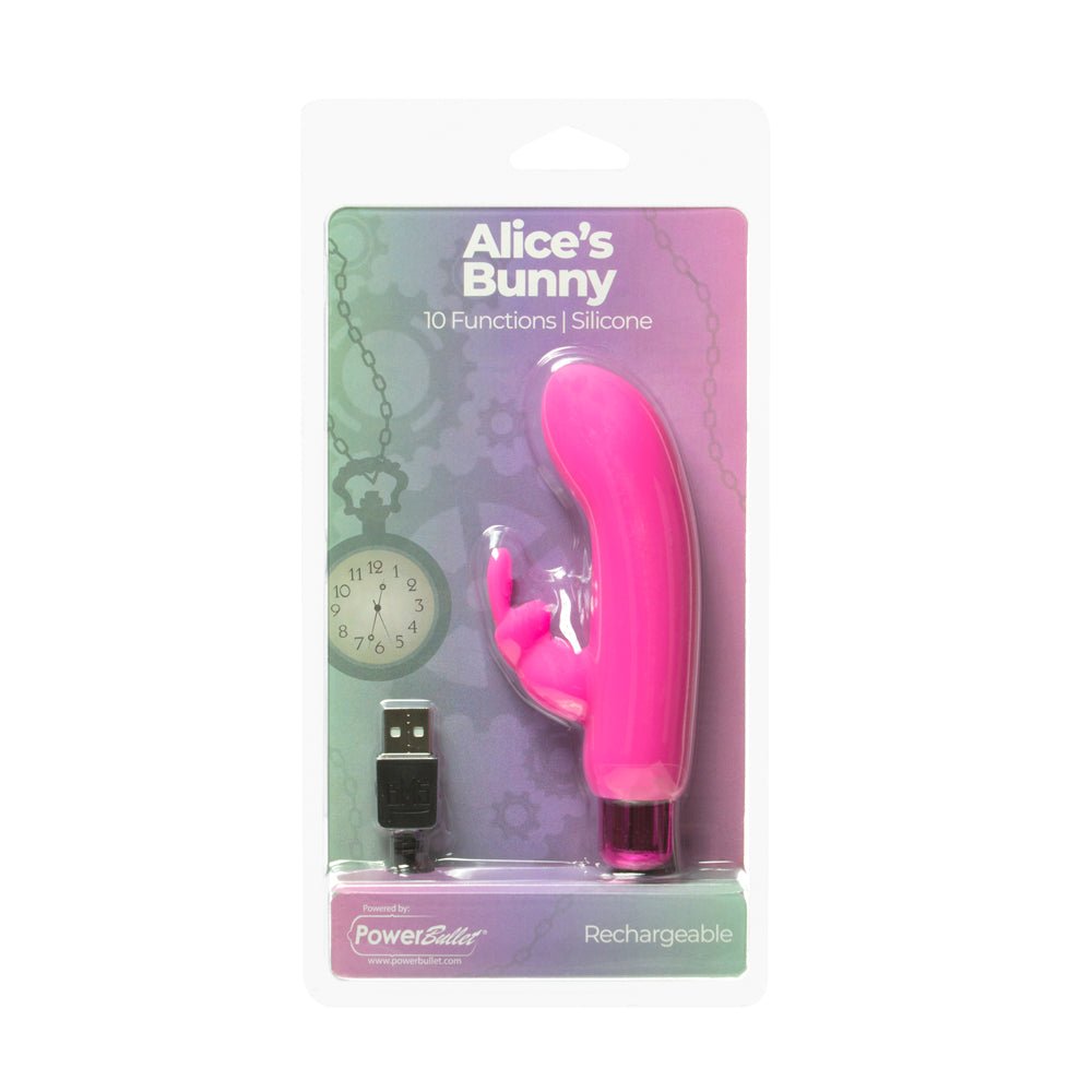 powerbullet-alices-bunny-rechargeable-bullet-vibrator-with-silicone-rabbit-sleeve-pink Powerbullet Alice''s Bunny Rechargeable Bullet Vibrator with Silicone Rabbit Sleeve Pink - Image 1