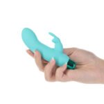 Powerbullet Alice's Bunny Rechargeable Vibrating Bullet with Removable Silicone Rabbit Sleeve – Teal - Image 6