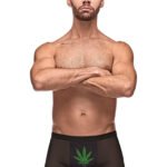 Private Screening Pot Leaf Pouch Short Black