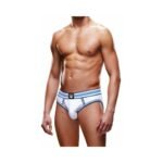 Prowler Open Brief White and Blue Polyester Briefs – Size S - Image 2
