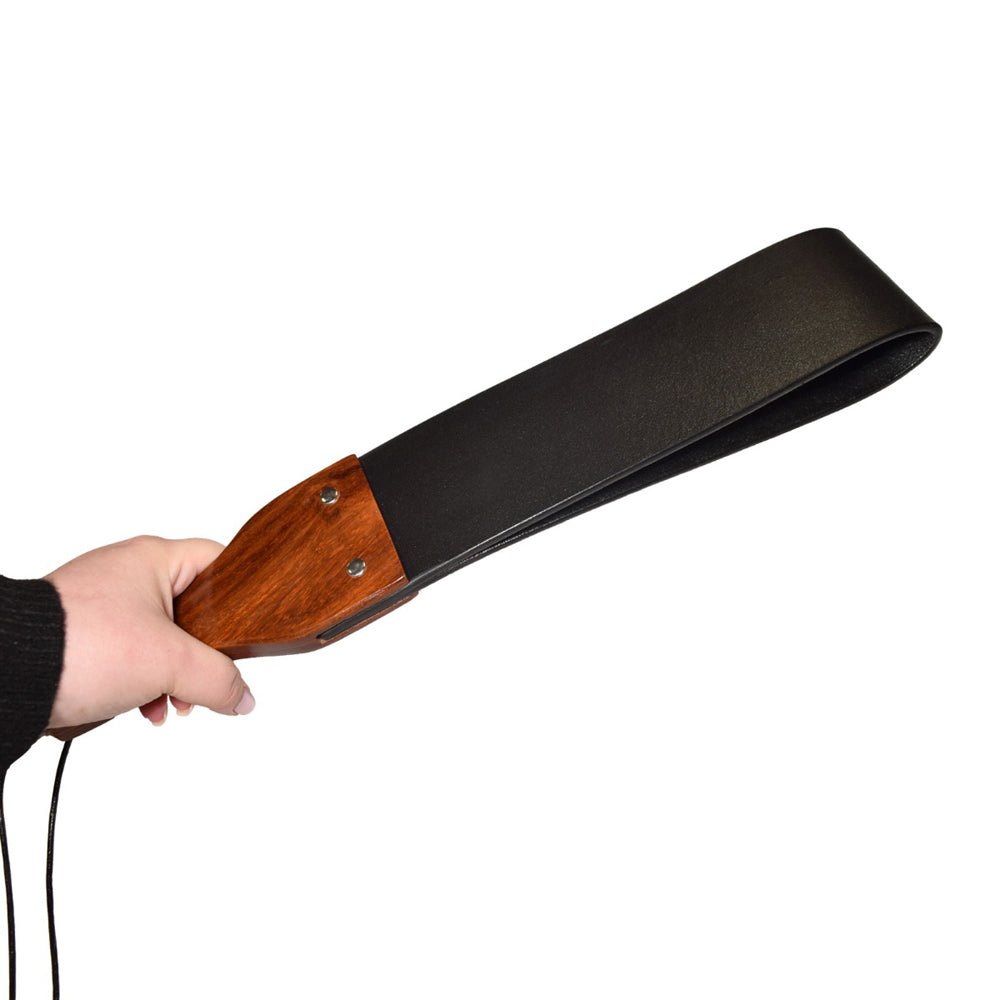 prowler-red-leather-and-wood-flapper-paddle Prowler RED Leather and Wood Flapper Paddle - Image 1