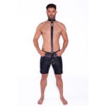 Prowler RED Leather Collar with Strap – Black - Image 2