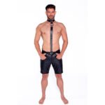 Prowler RED Leather Collar with Strap – Black - Image 3