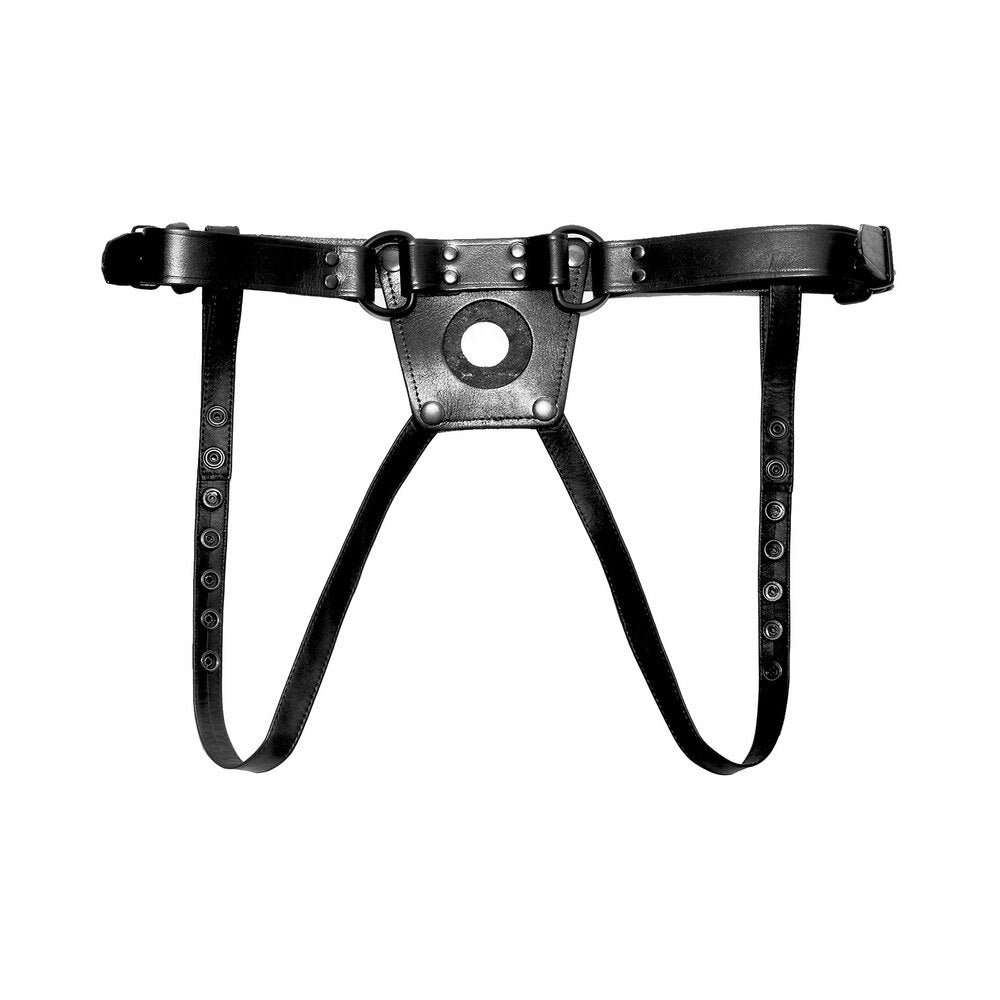 prowler-red-leather-dong-harness-m Prowler RED Leather Dong Harness M - Image 1