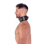 Prowler RED Leather Lockable Collar – Black, S/M - Image 2