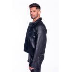 Prowler RED Leather Trucker Jacket – Black, Size S - Image 5