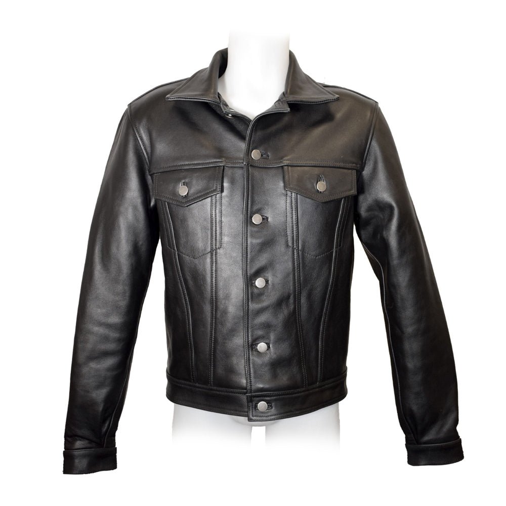 prowler-red-leather-trucker-jacket-s Prowler RED Leather Trucker Jacket S - Image 1