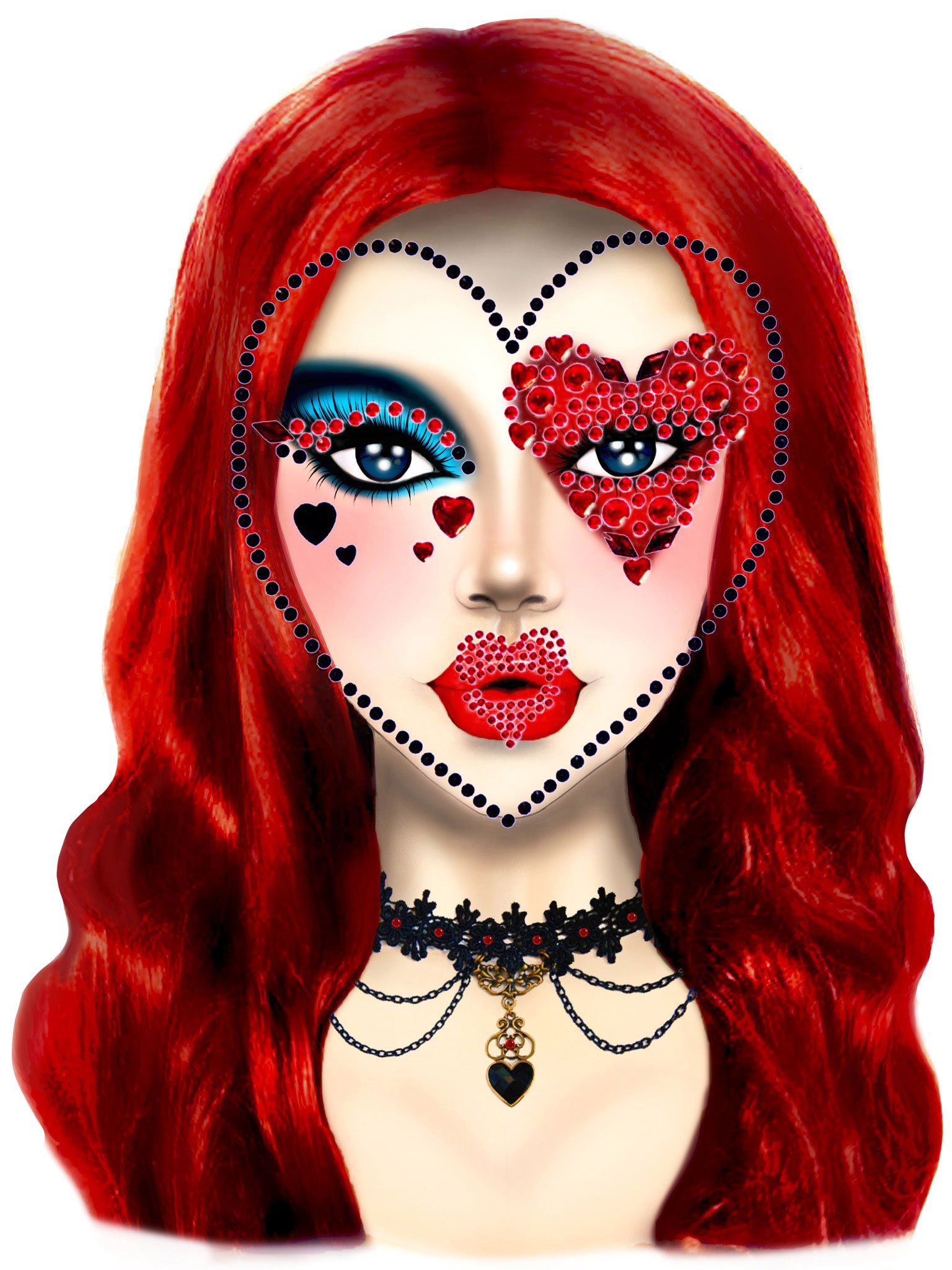 queen-adhesive-face-jewels-sticker Queen Adhesive Face Jewels Sticker - Image 1