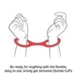 Quickie Cuffs Large Flexible Silicone Wrist Restraints – Red - Image 2